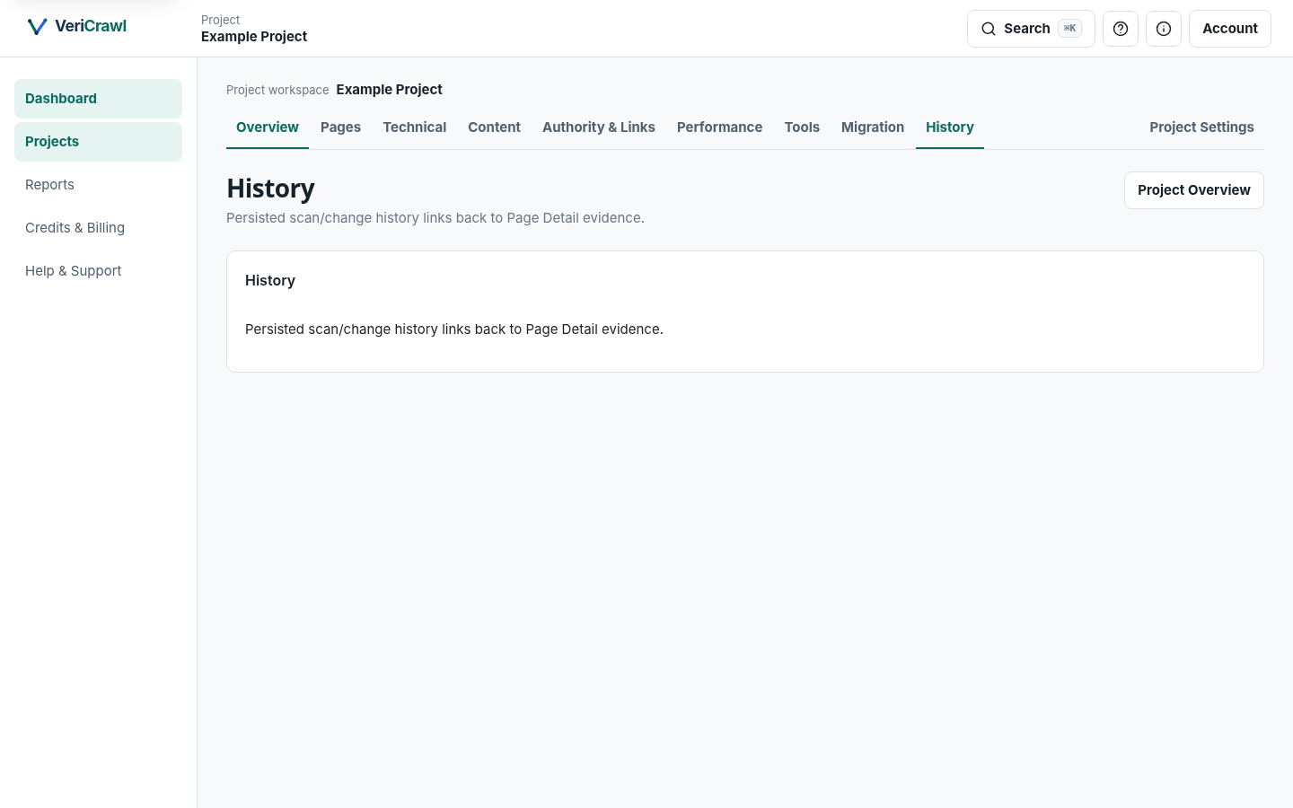 VeriCrawl change detection